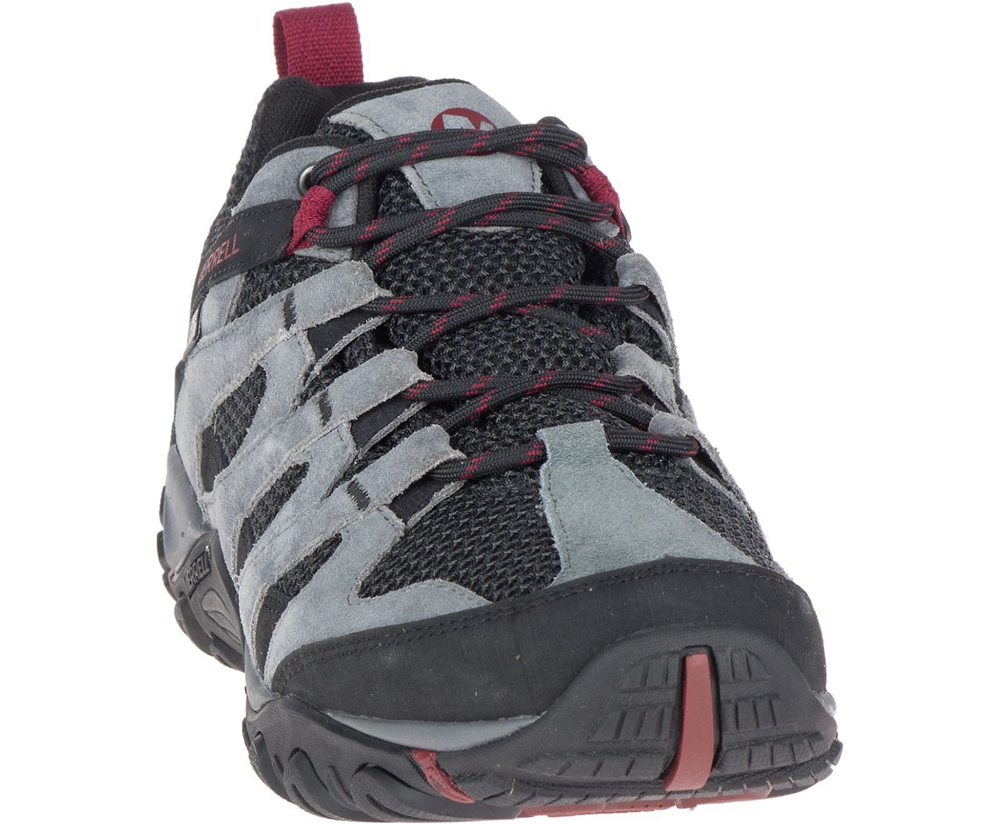 Buty Trekkingowe Merrell Męskie Szare/Czarne - Alverstone Waterproof Wide Width - 328165-WOC